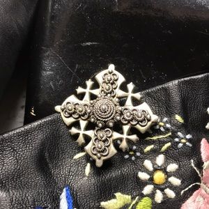 800 silver Jerusalem cross pin/pendant
